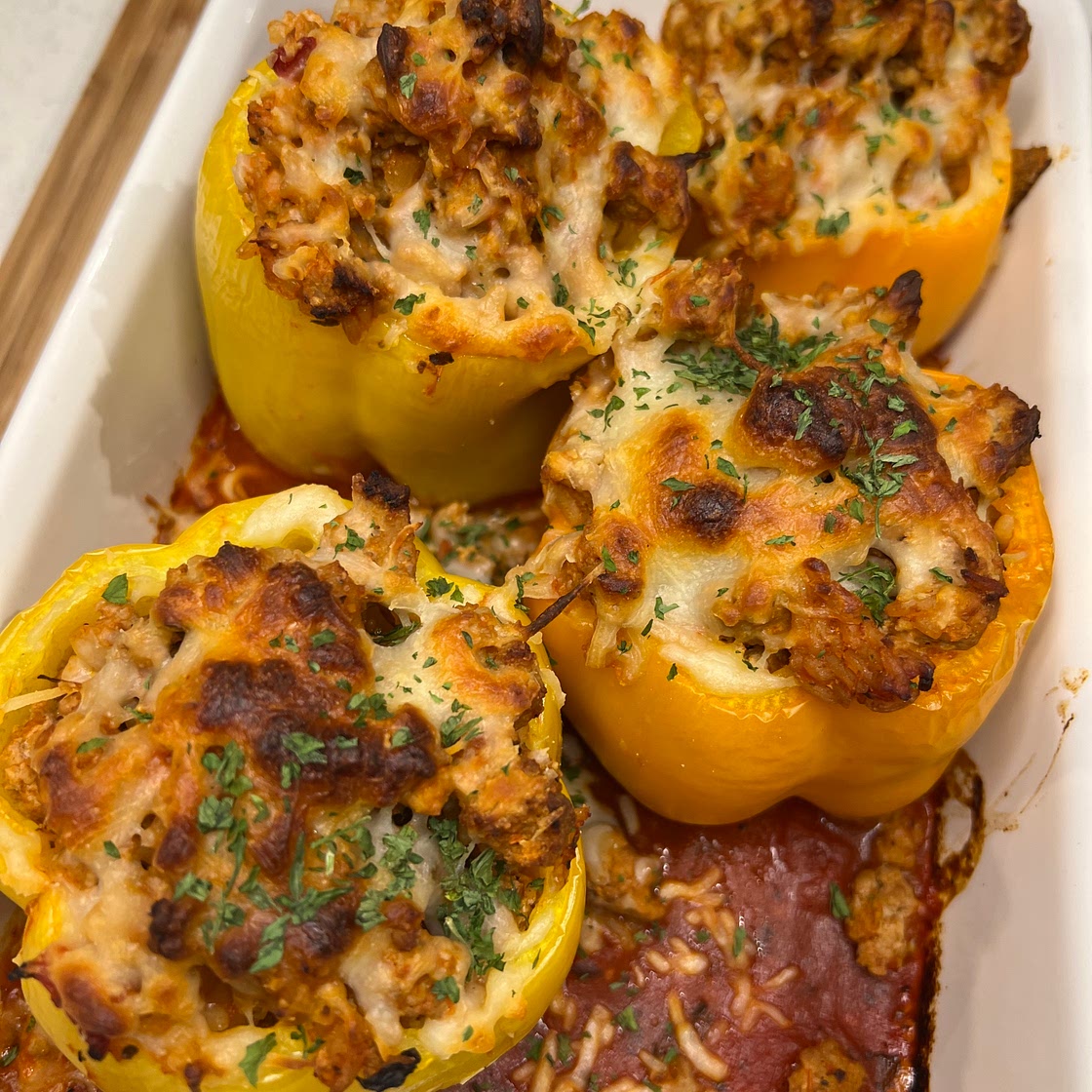 Ground Turkey Stuffed Bell Peppers