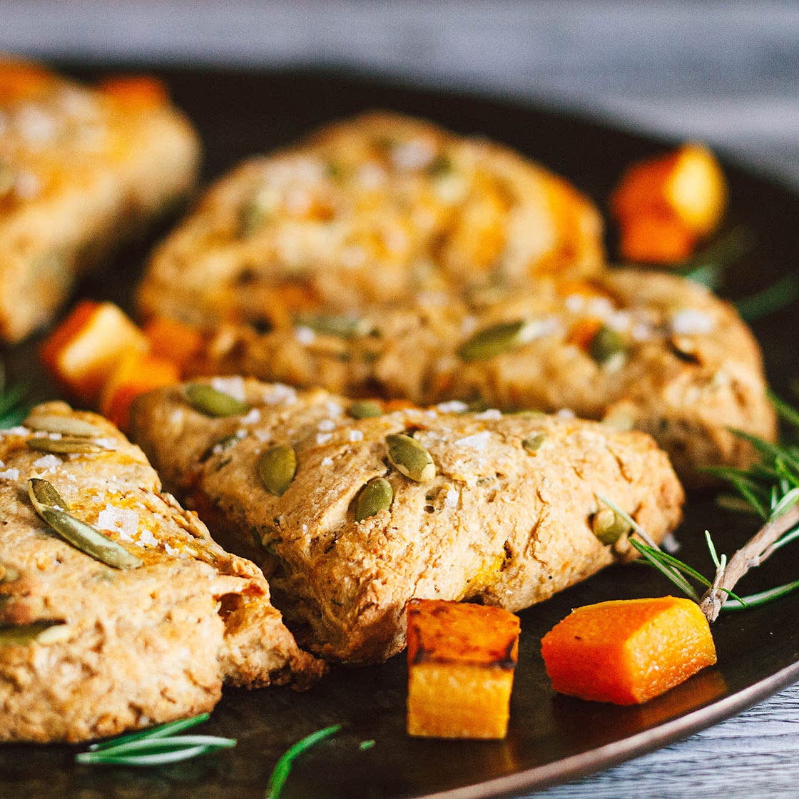 Whole Grain Butternut Rosemary Parmesan Scones