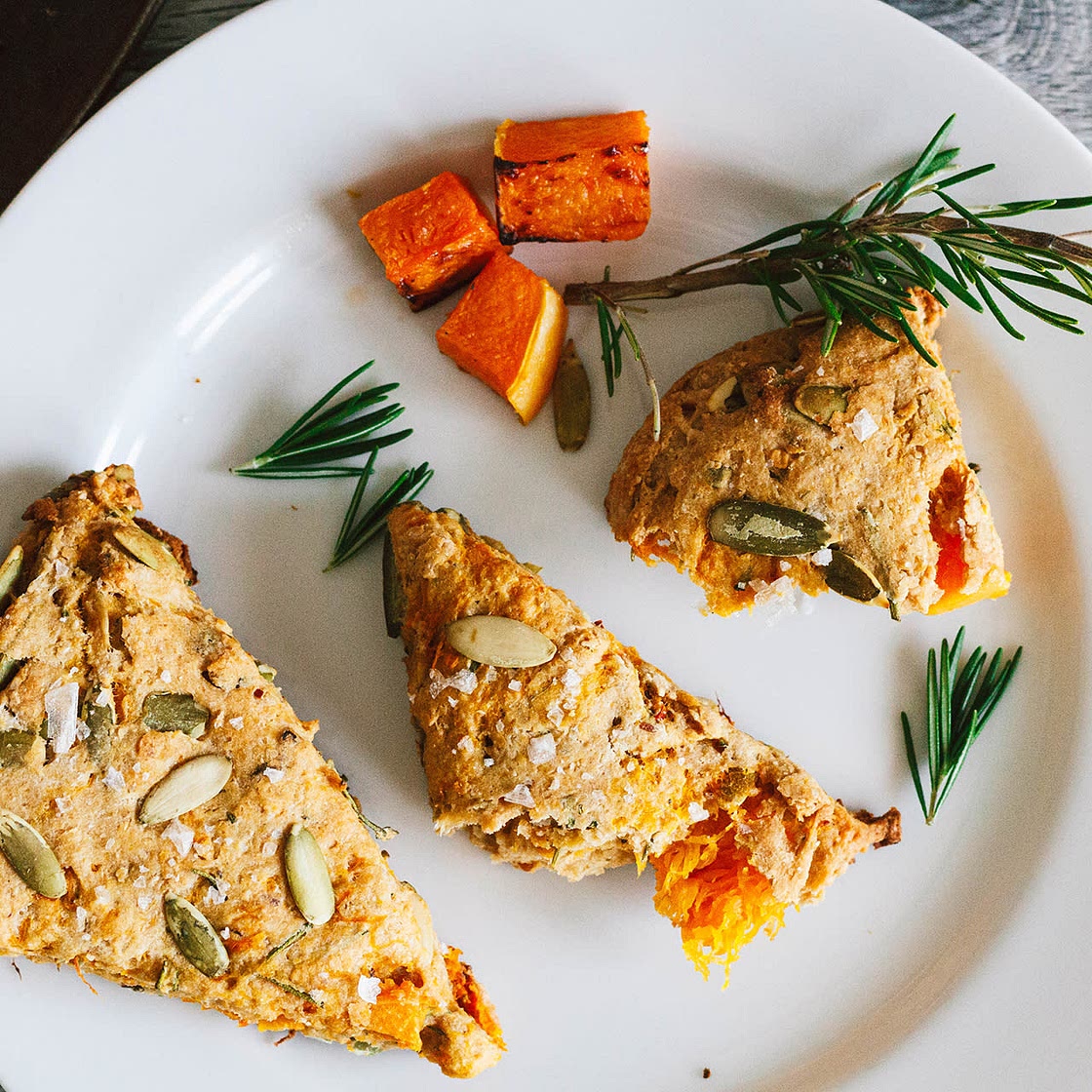 Whole Grain Butternut Rosemary Parmesan Scones