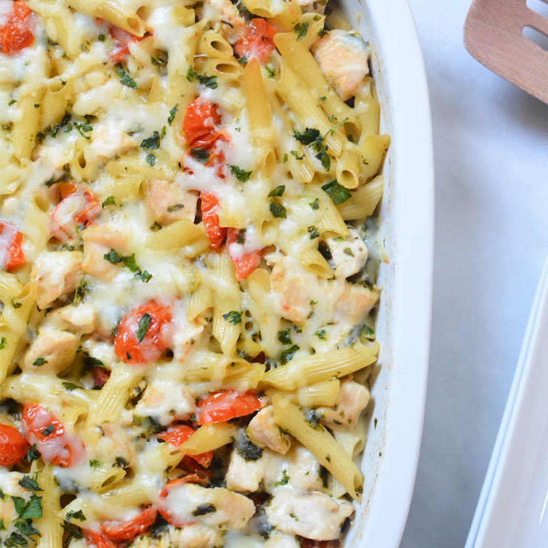 Tomato Basil Pasta with Grilled Chicken