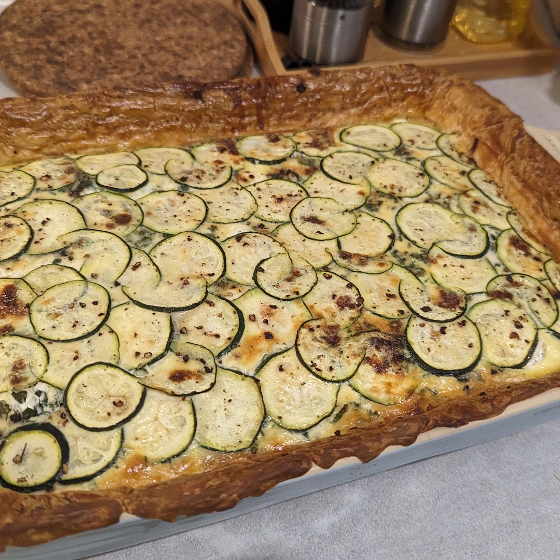 Zucchini & Goats Cheese Quiche