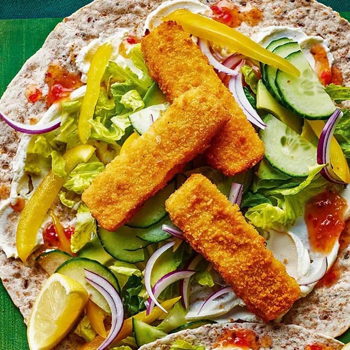 Sweet Chilli Fish Finger Wraps