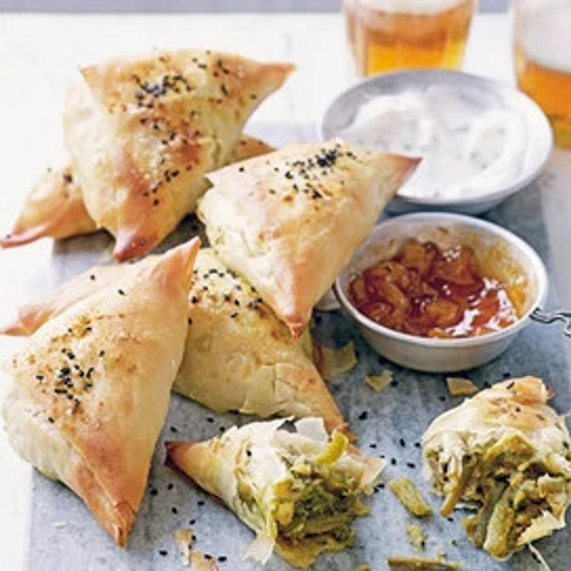 Green bean samosas