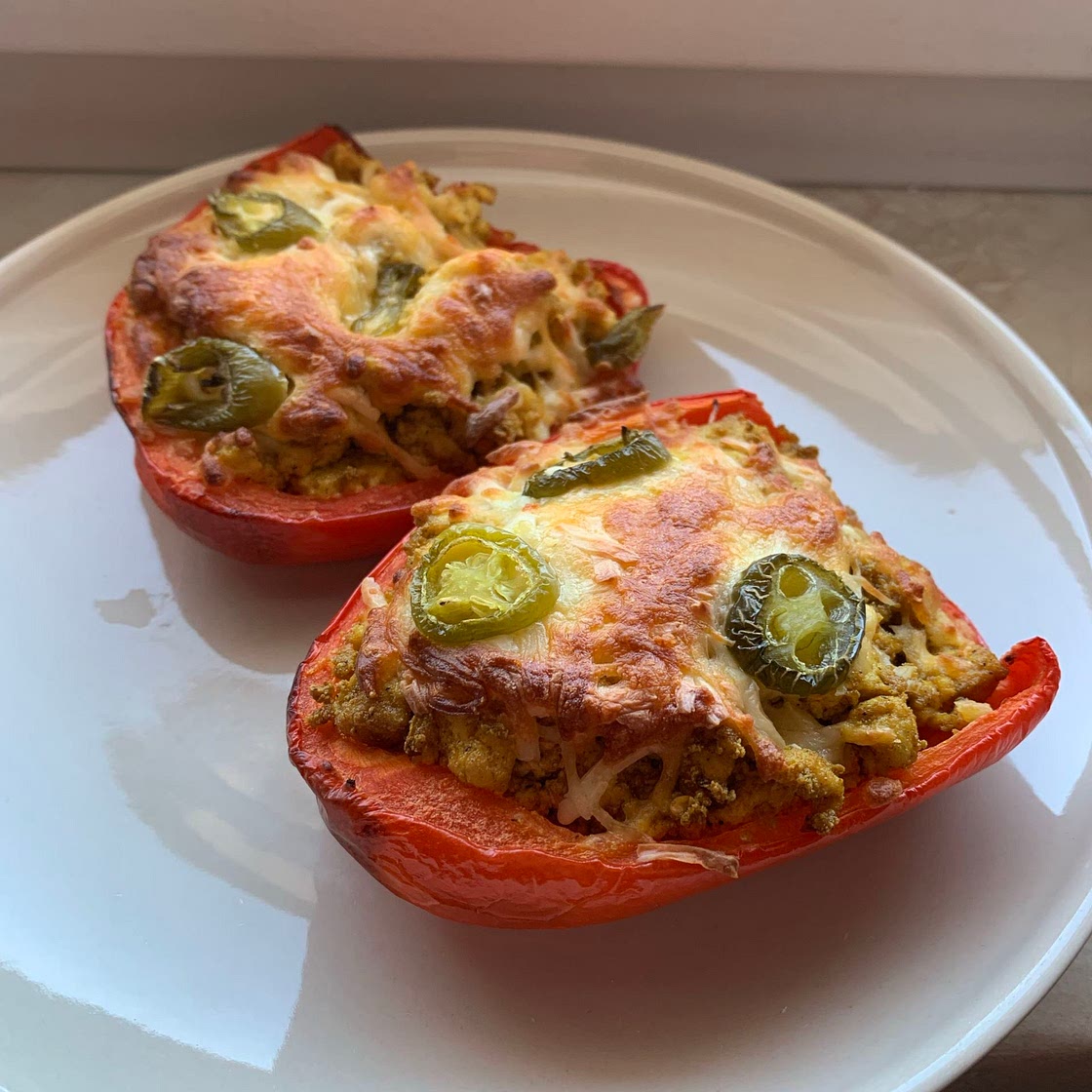 oven-baked stuffed peppers!