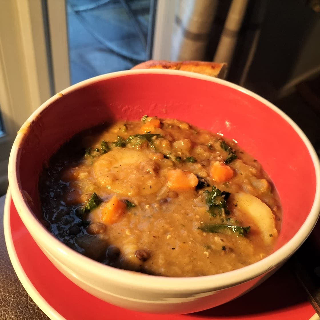 Pressure Cooker Smoky Lentil and Potato Soup