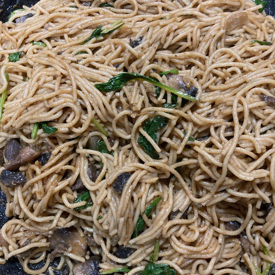 Chilli Peanut Aubergine Noodles