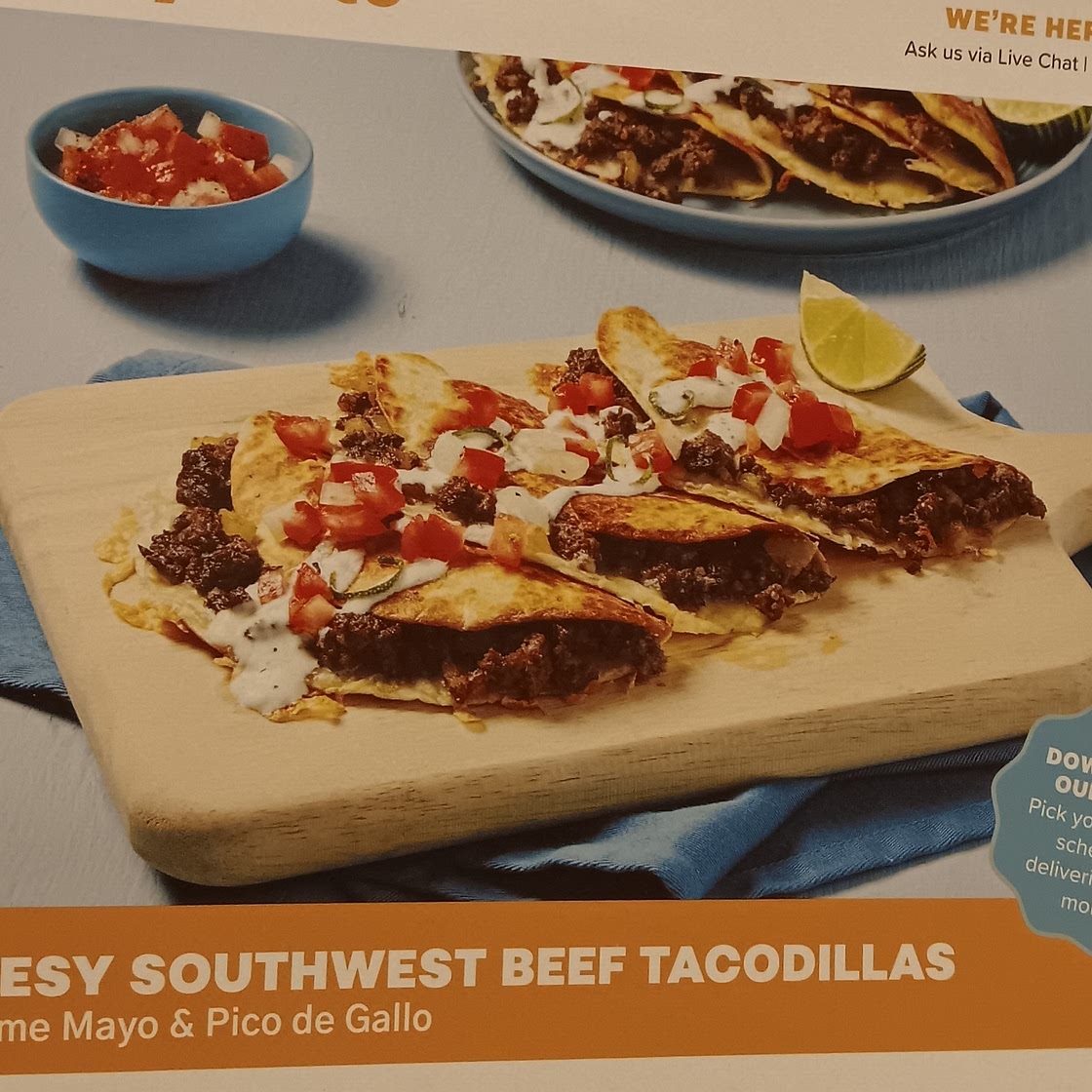 Cheesy Southwest beef tacobillas