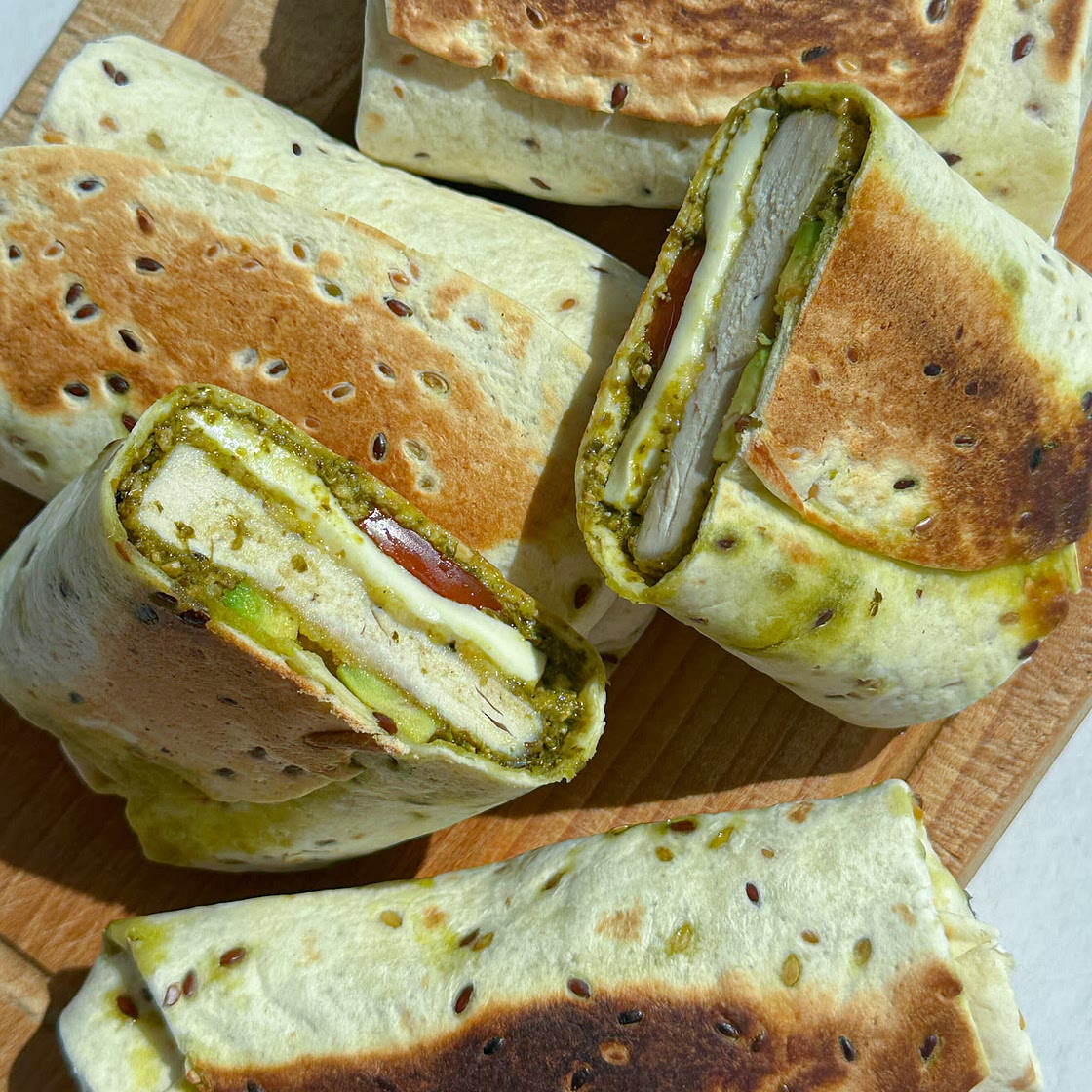 Easy Pesto Chicken Wrap