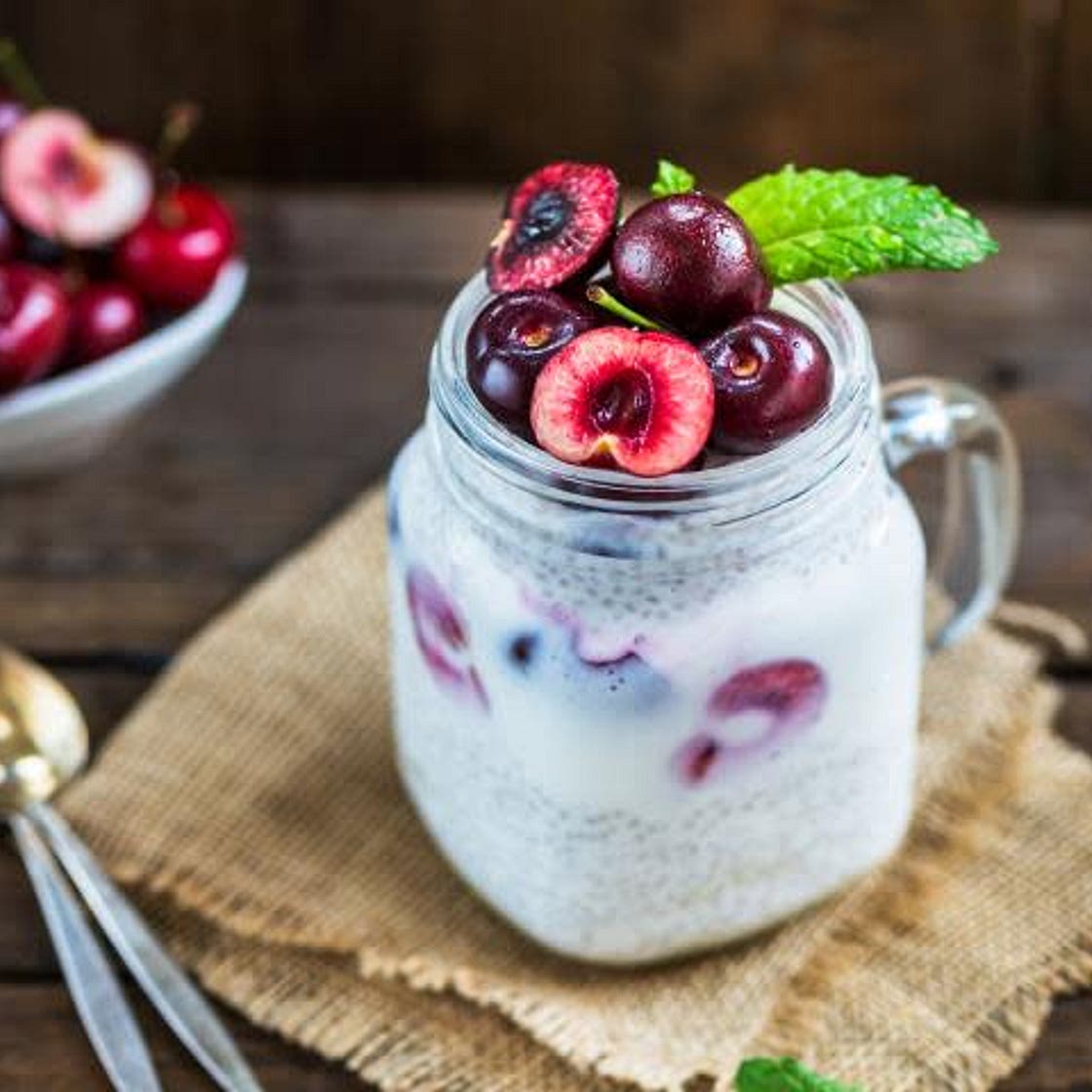 Chia Seed Pudding with Cherries