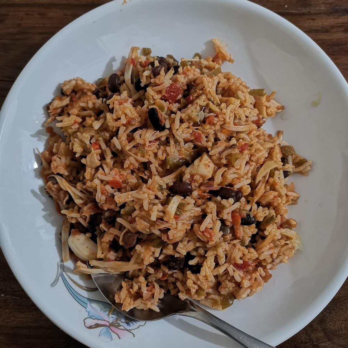 Healthy Vegetarian Mexican Casserole with Rice & Beans
