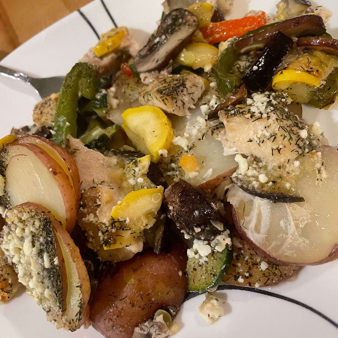 10 Minute Roasted Chicken and Vegetables - Air Fryer Recipe