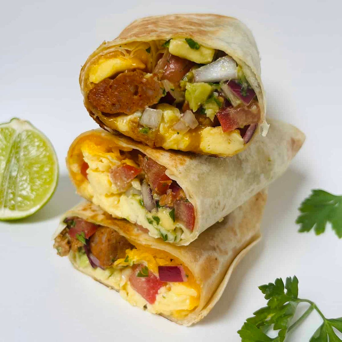 Easy Wrap with Scrambled Eggs and Sausage