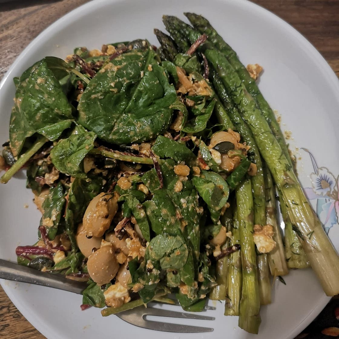 ROASTED ASPARAGUS, BEETROOT & BUTTER BEAN SALAD