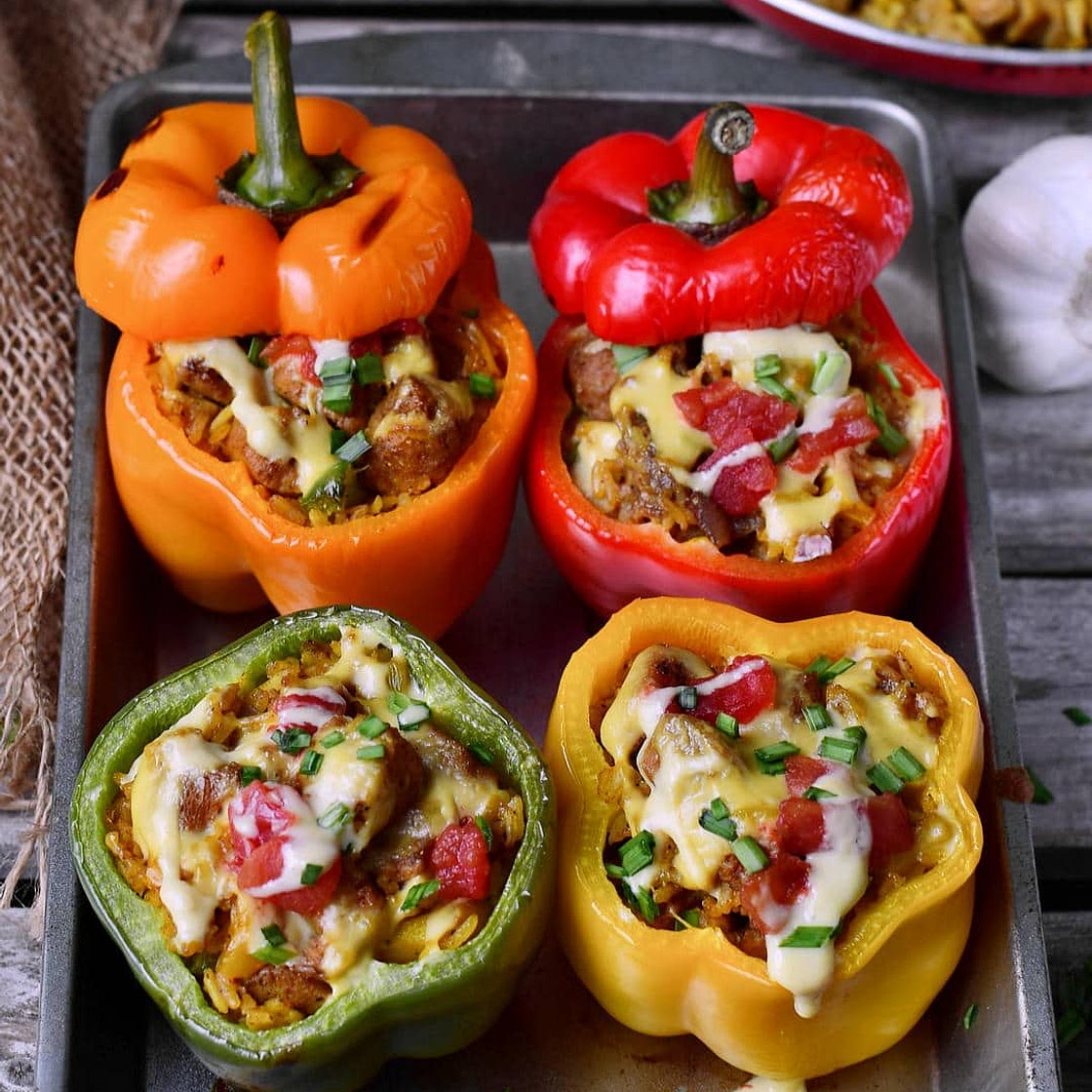Stuffed Bell Peppers (Dairy-Free)