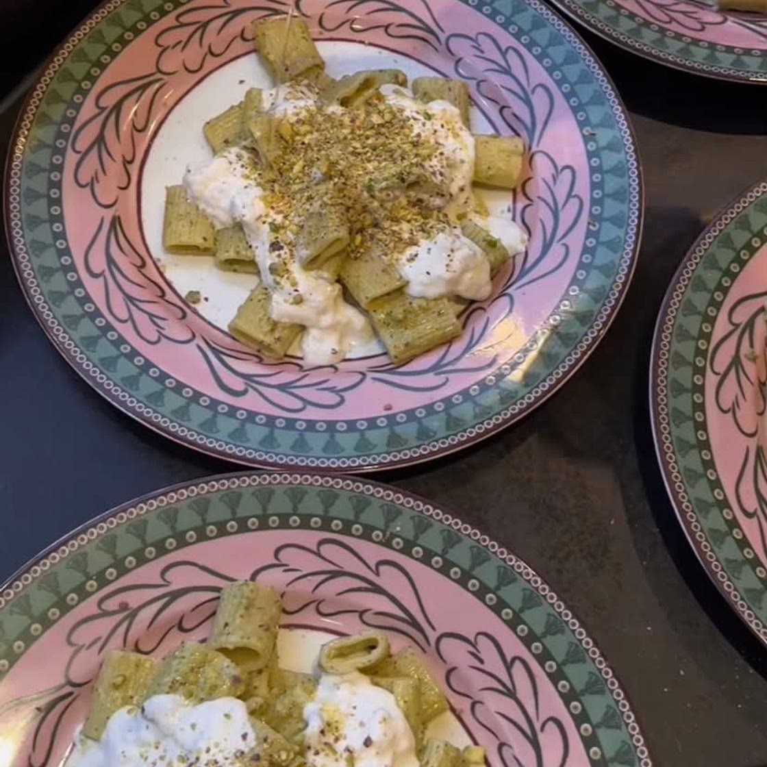 Pistachio Pasta with Stracciatella 