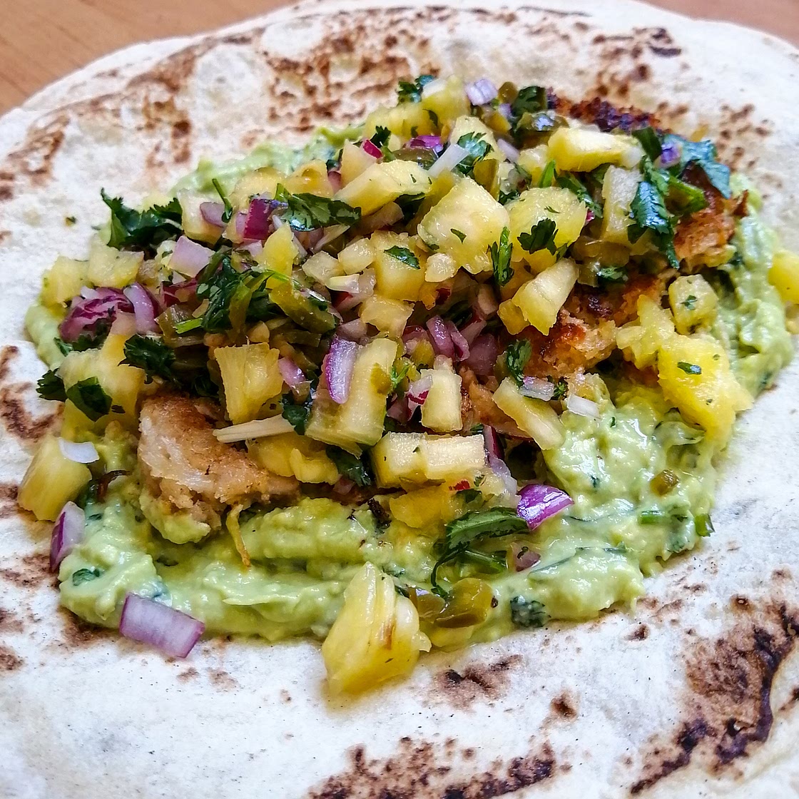 XL Pork Schnitzel Burrito With Pineapple Salsa 🍍