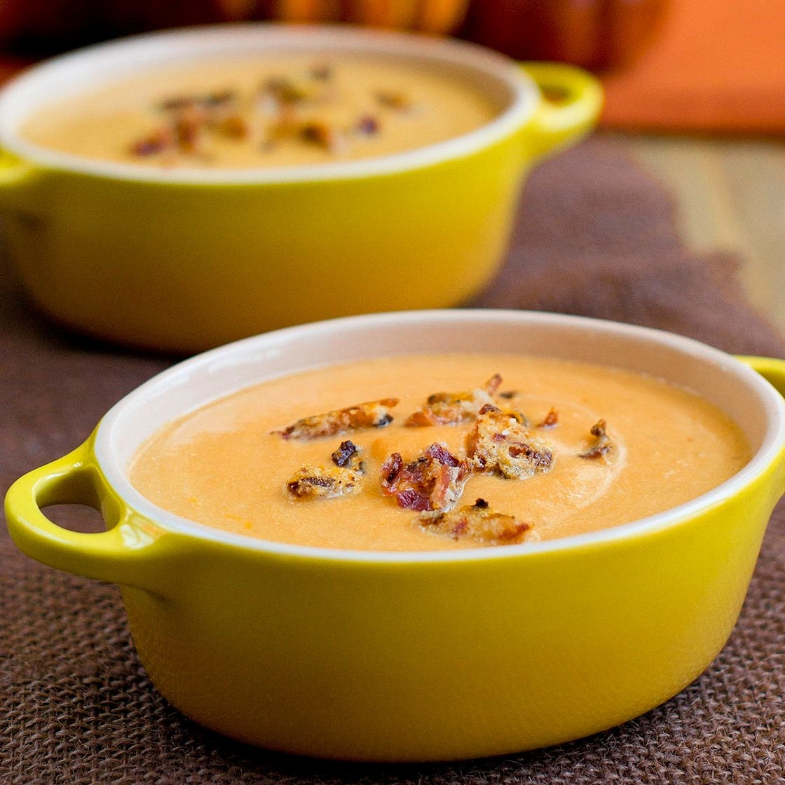 Pumpkin Soup With Bacon Crumbles