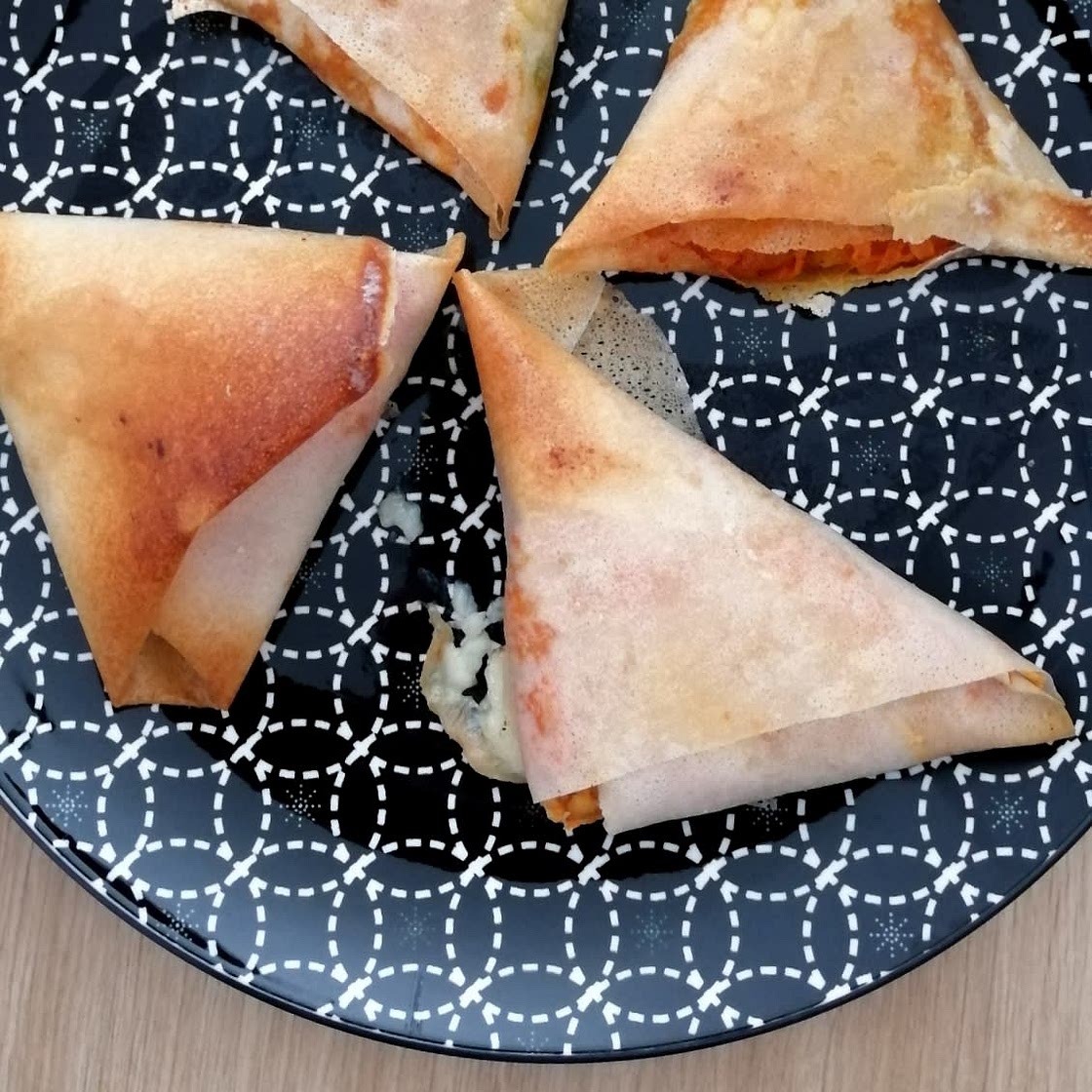 Filo Sweet Potato and Goat Cheese Triangles