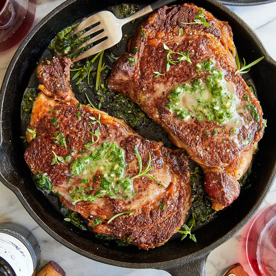Grilled Steak with Garlic Butter