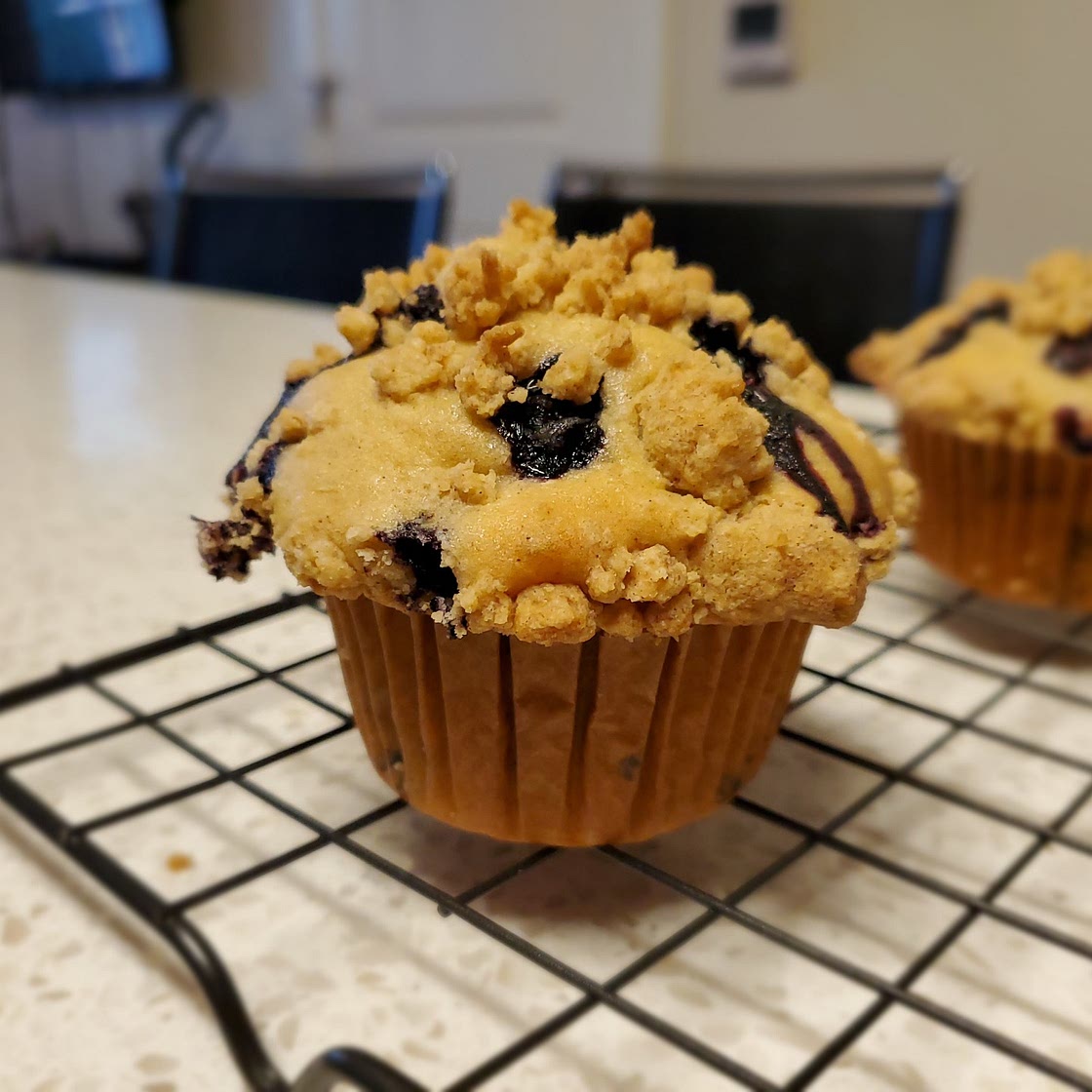 Blueberry Cinnamon Streusel Muffins