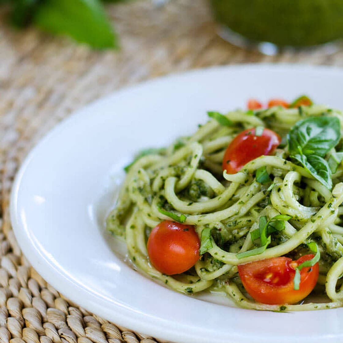Paleo Zucchini Noodles with Pesto