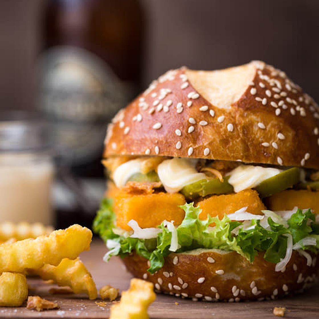 Fischstäbchen Burger 