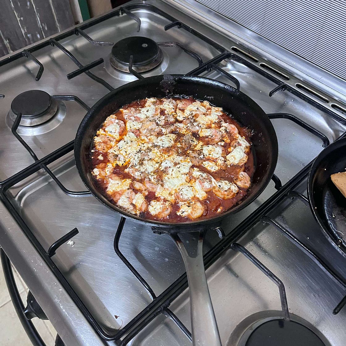 Shrimp Saganaki (Greek Shrimp with Tomatoes & Feta)