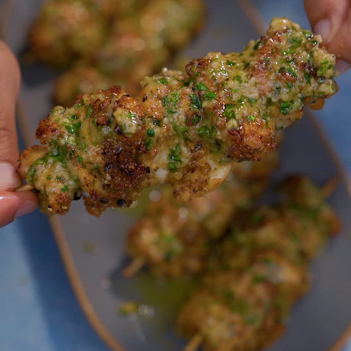 Garlic Parmesan Chicken Skewers