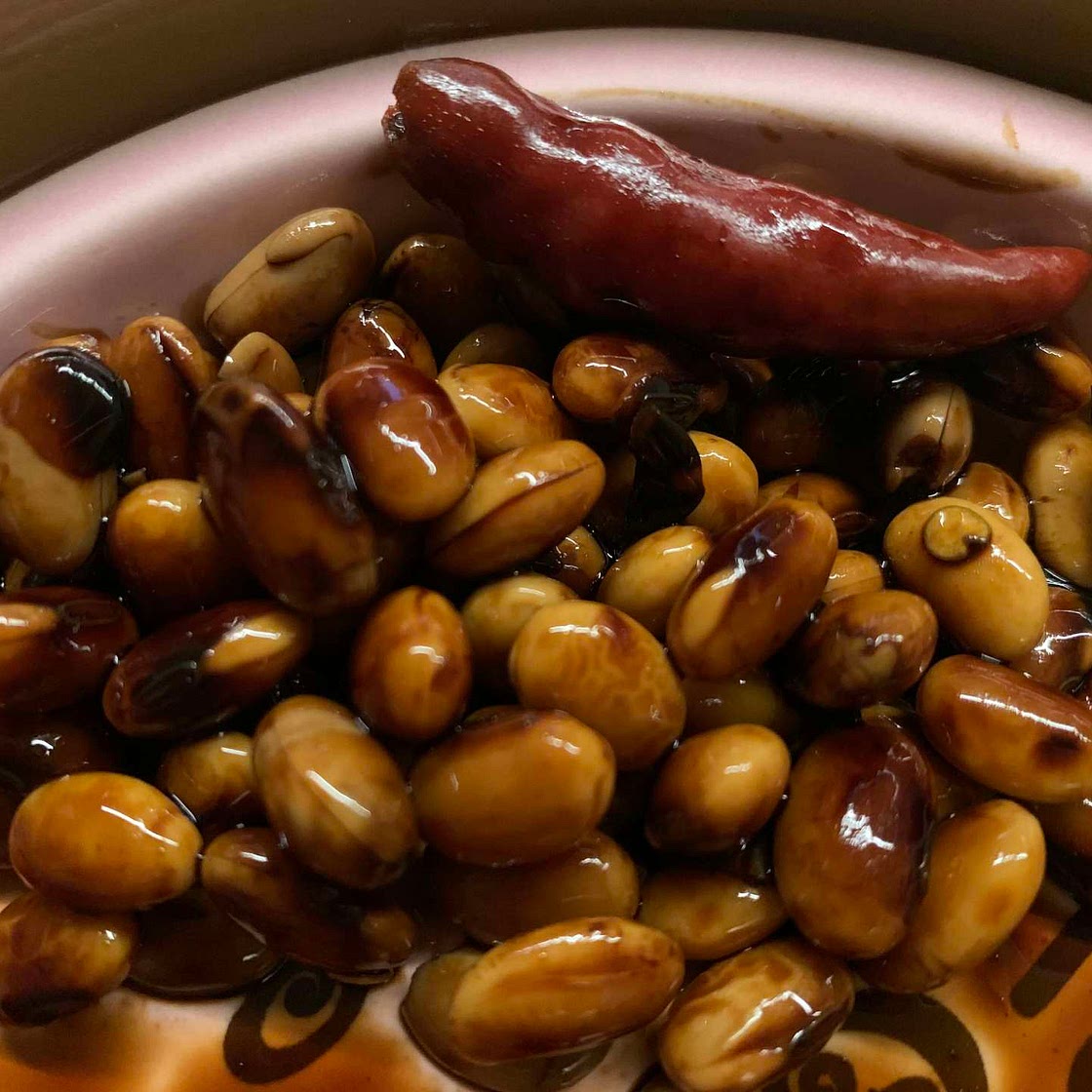 Soy beans in soy sauce