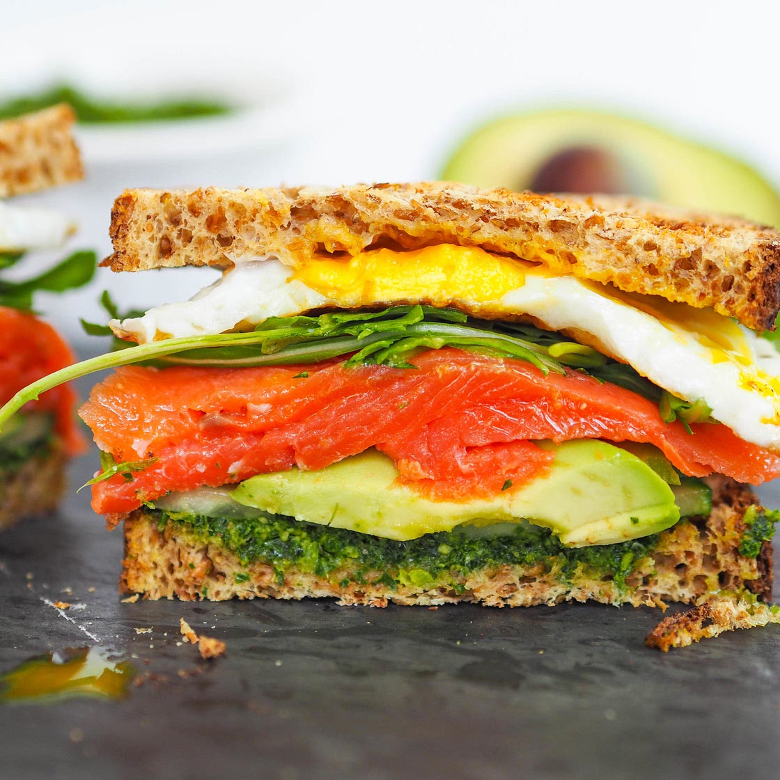 Smoked Salmon Egg Sandwich