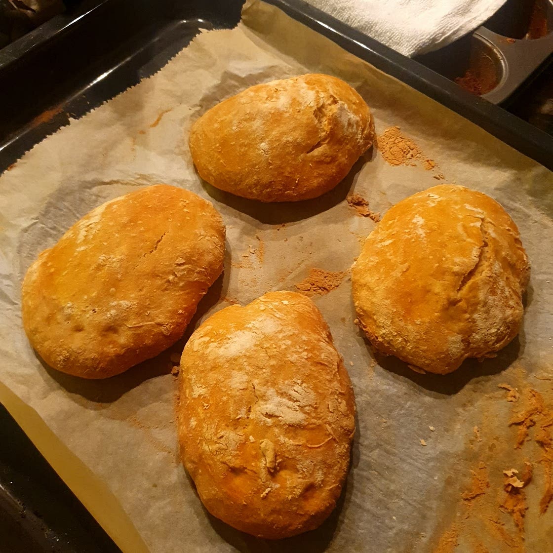 Easy Small Batch Ciabatta Rolls