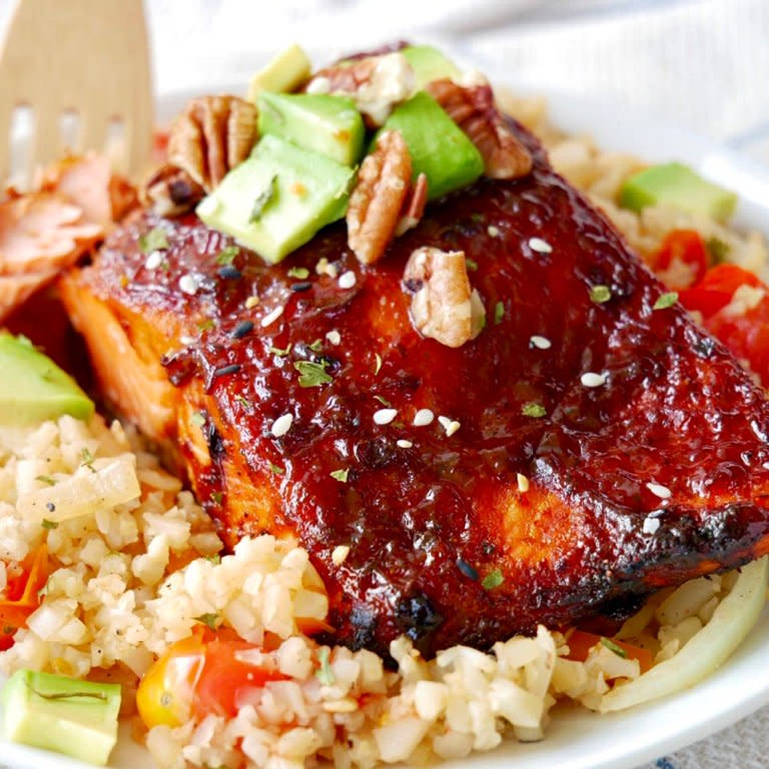 Honey BBQ Air Fried Salmon