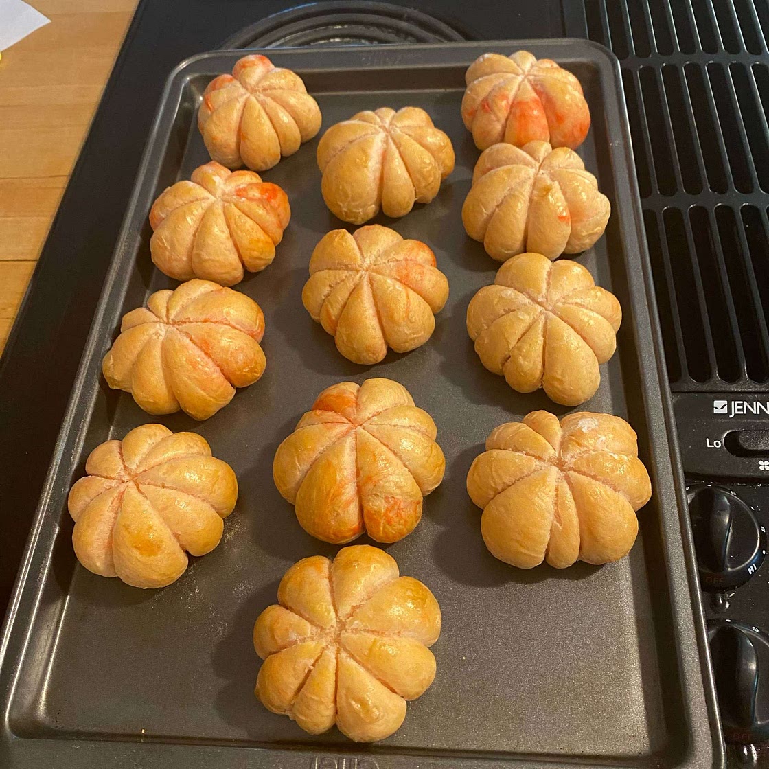 Pumpkin-Shaped Dinner Rolls
