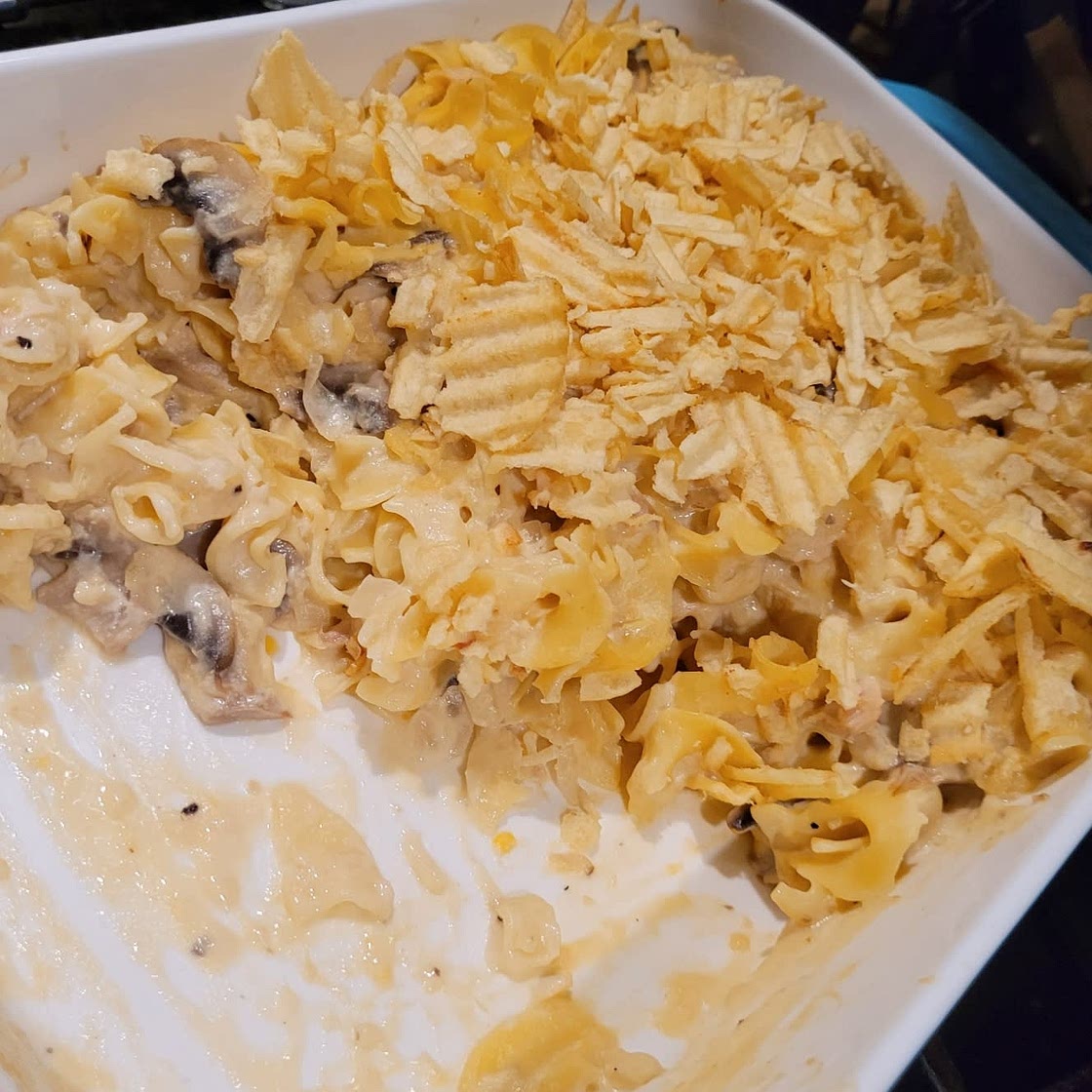 Old Fashioned Tuna Noodle Casserole with Potato Chips