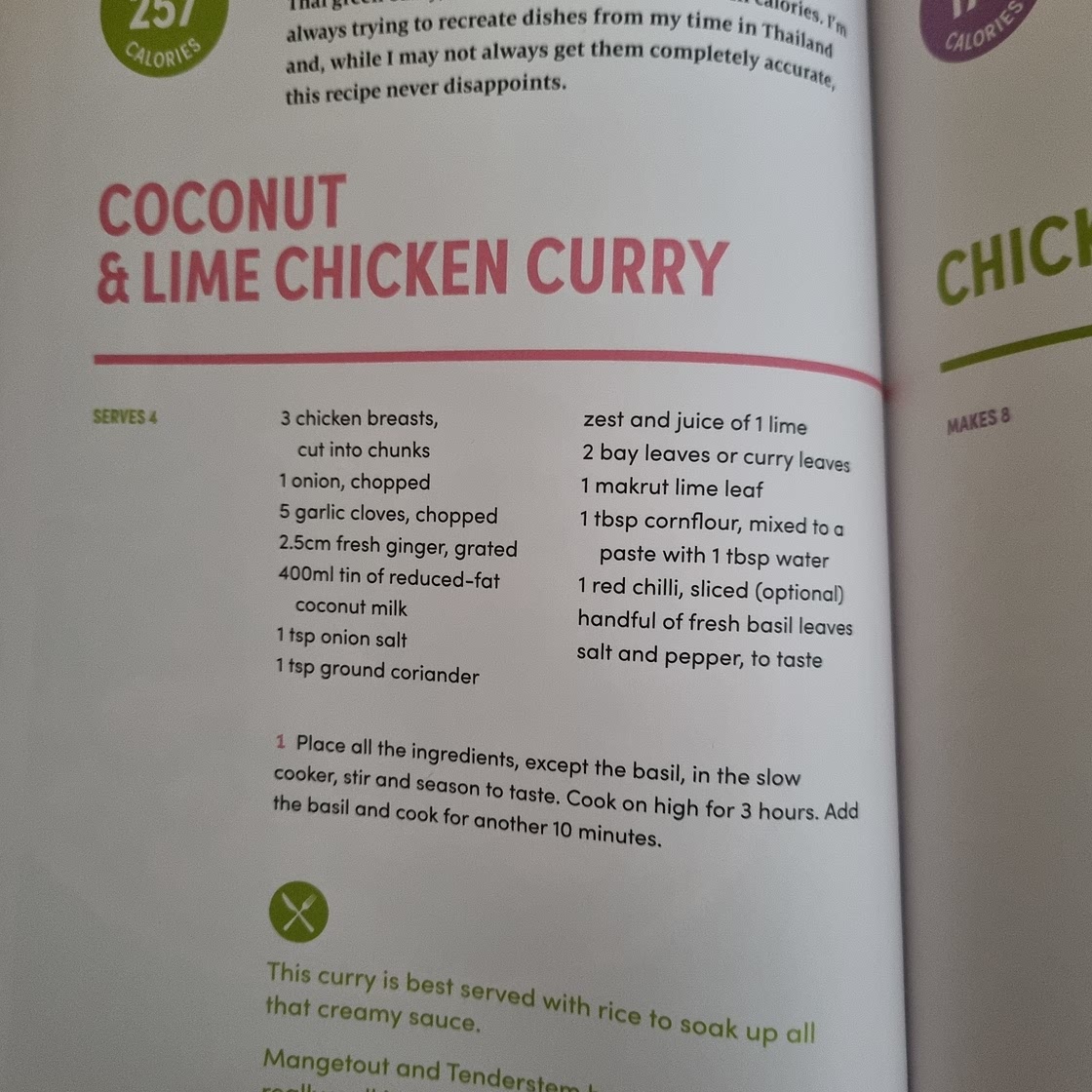 Coconut &  Lime Chicken Curry