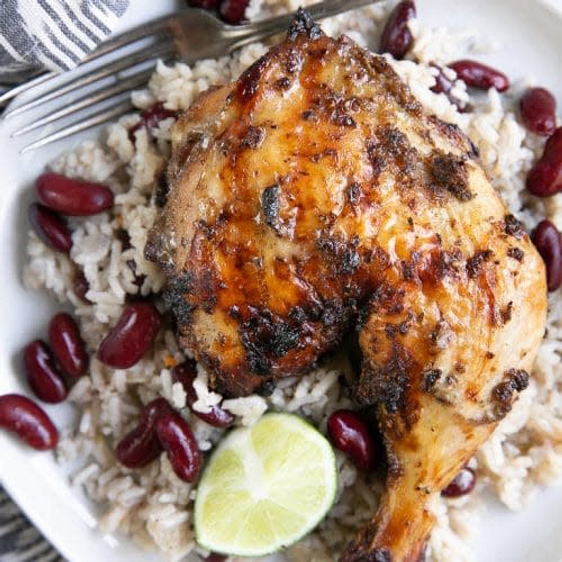 Jerk Chicken, Rice & Peas