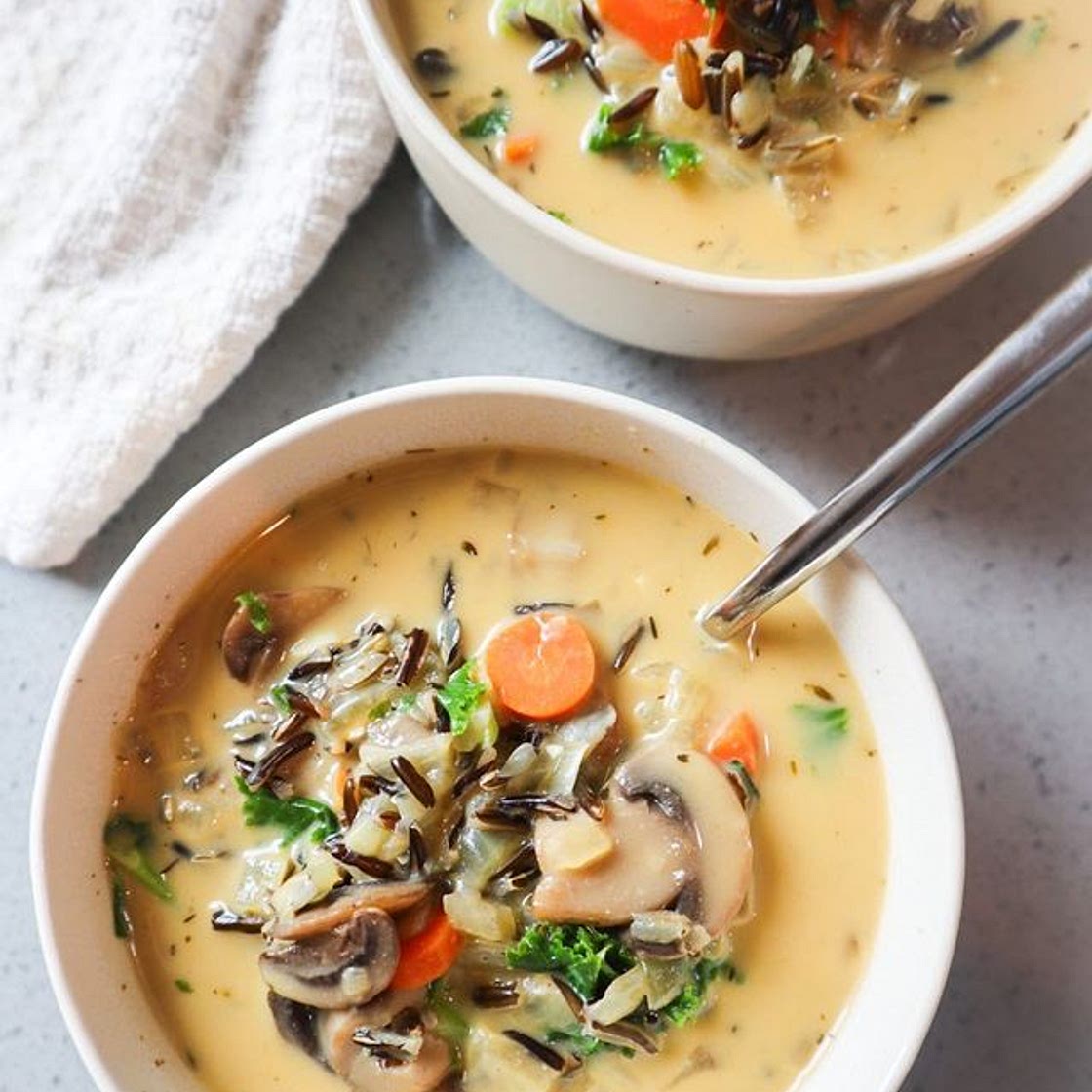 Wild Mushroom and Rice Soup