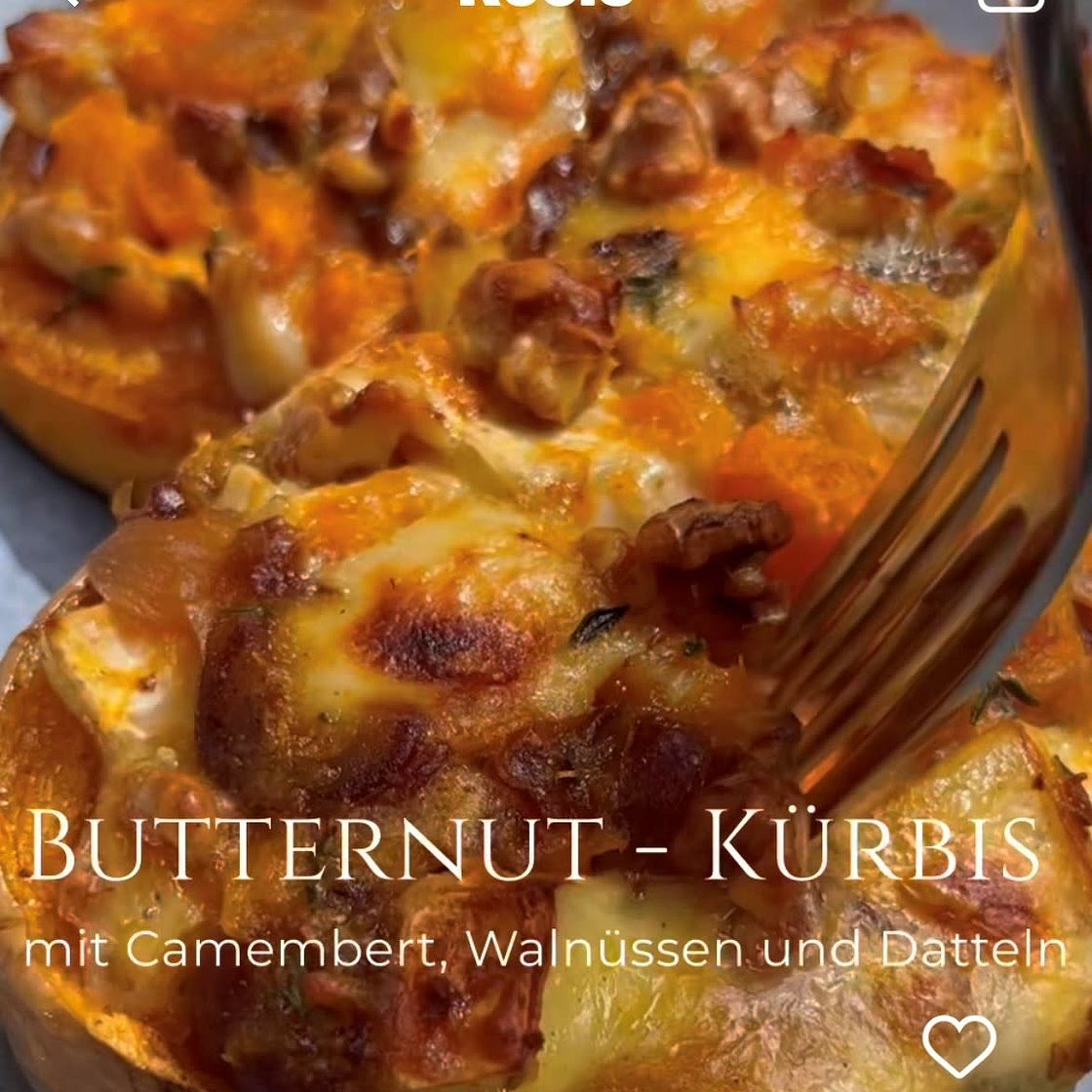 Butternut-Kürbis mit Camembert