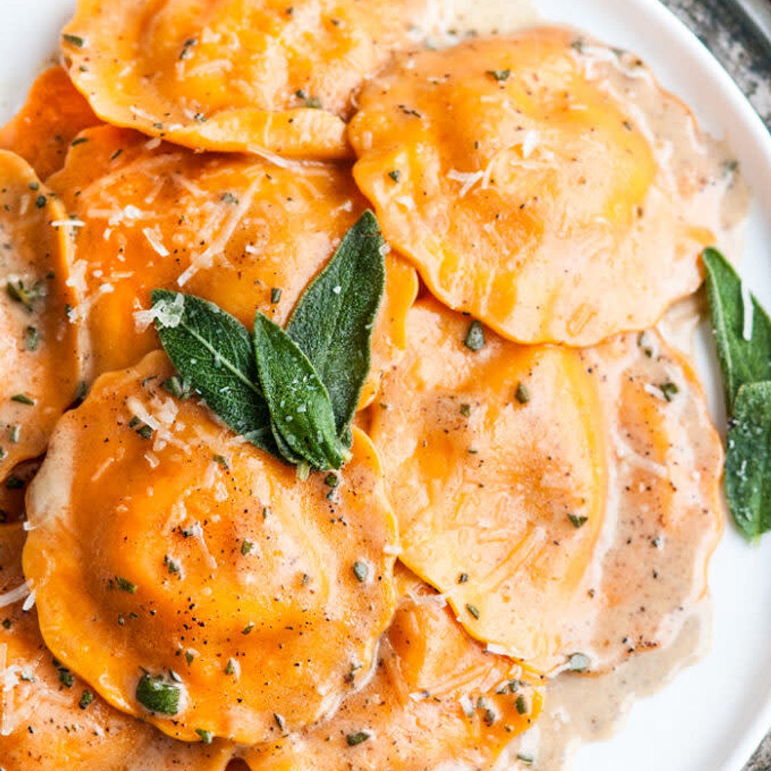 Butternut Ravioli with Sage Butter Sauce