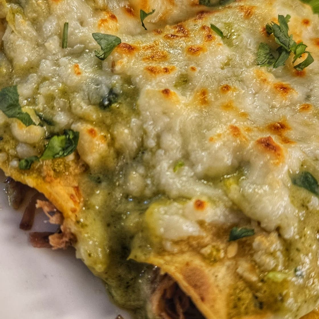 Creamy Poblano Chicken Enchiladas