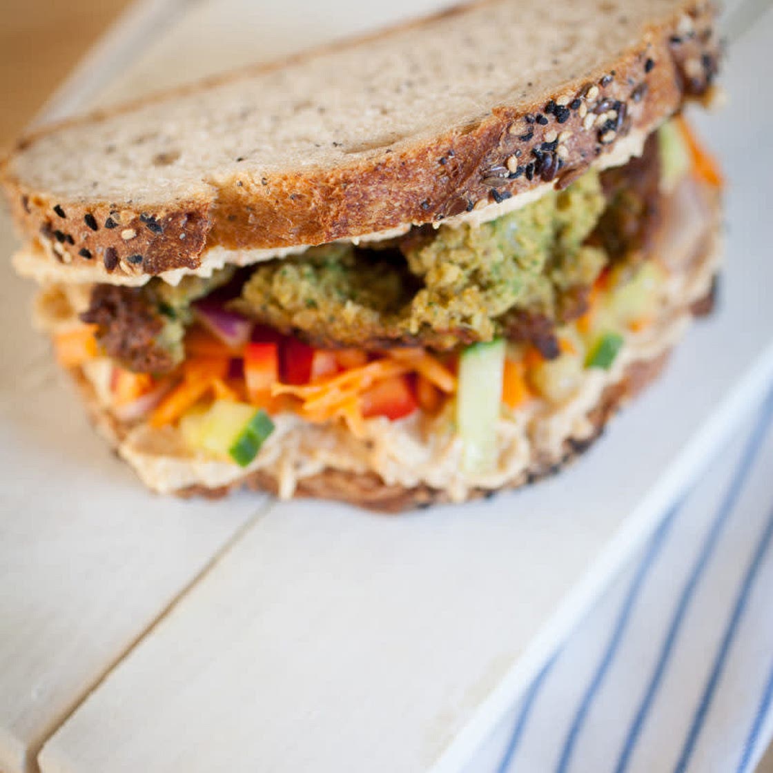 FALAFEL AND HUMMUS SANDWICH
