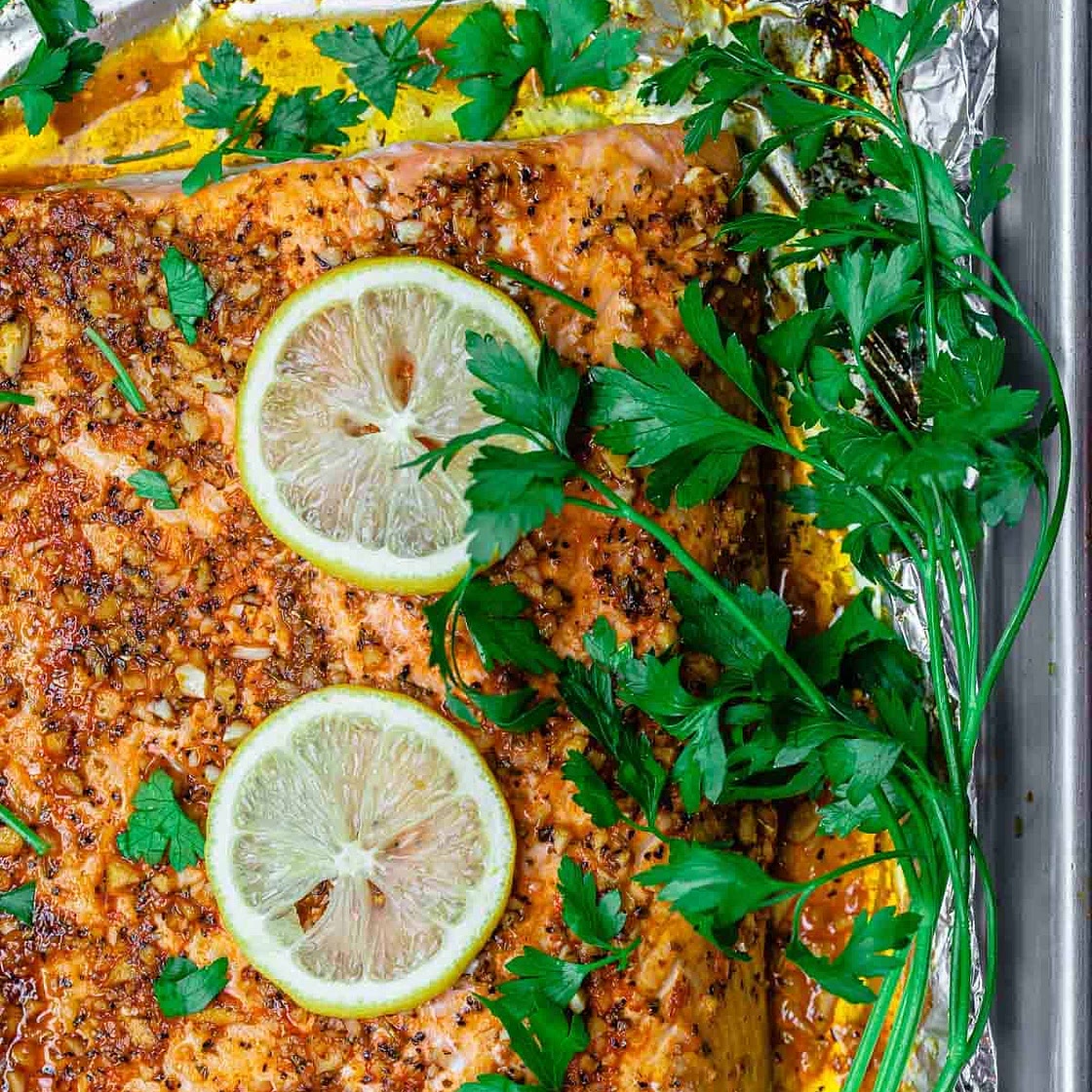 Baked Lemon Garlic Butter Salmon