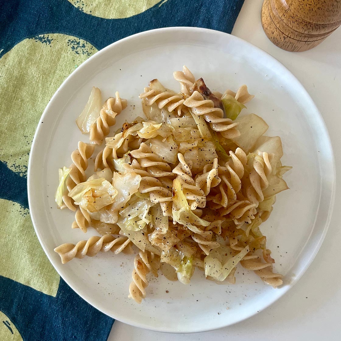 Braised Cabbage Whole Wheat Pasta