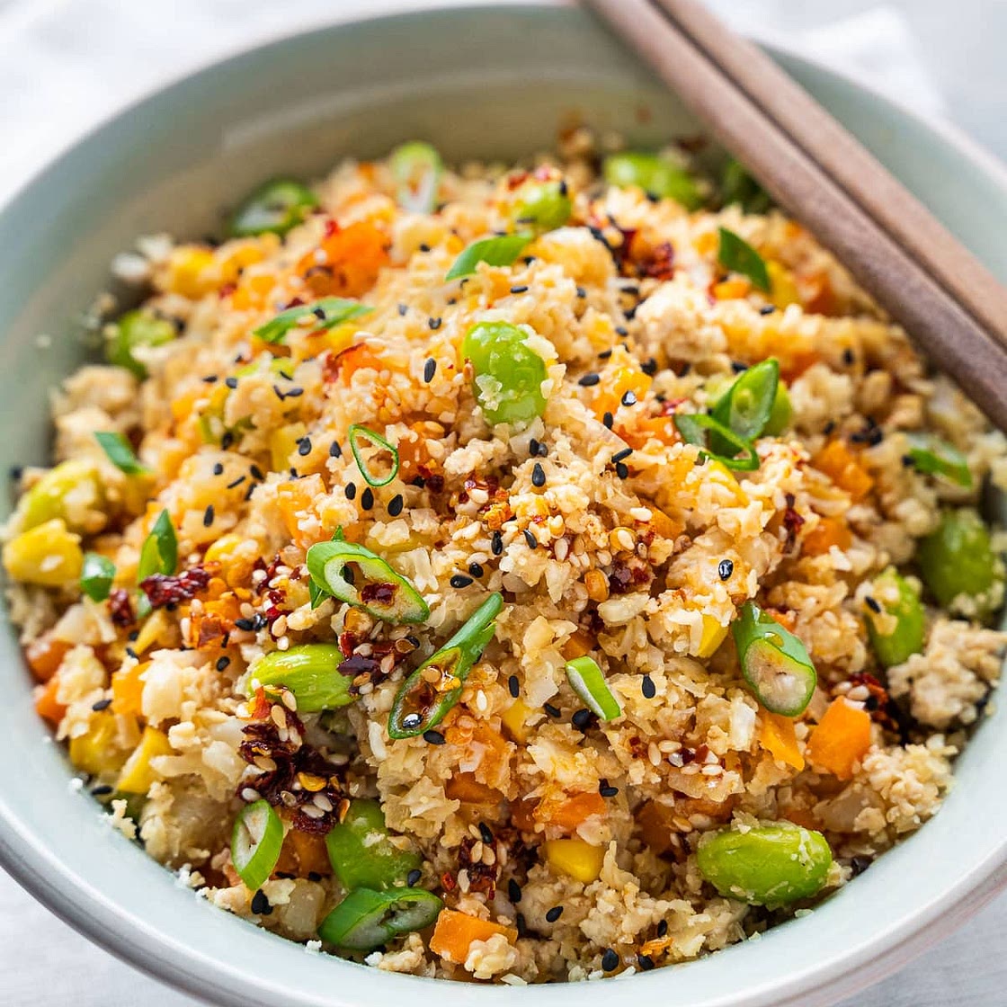 Vegan Cauliflower Fried Rice with Tofu