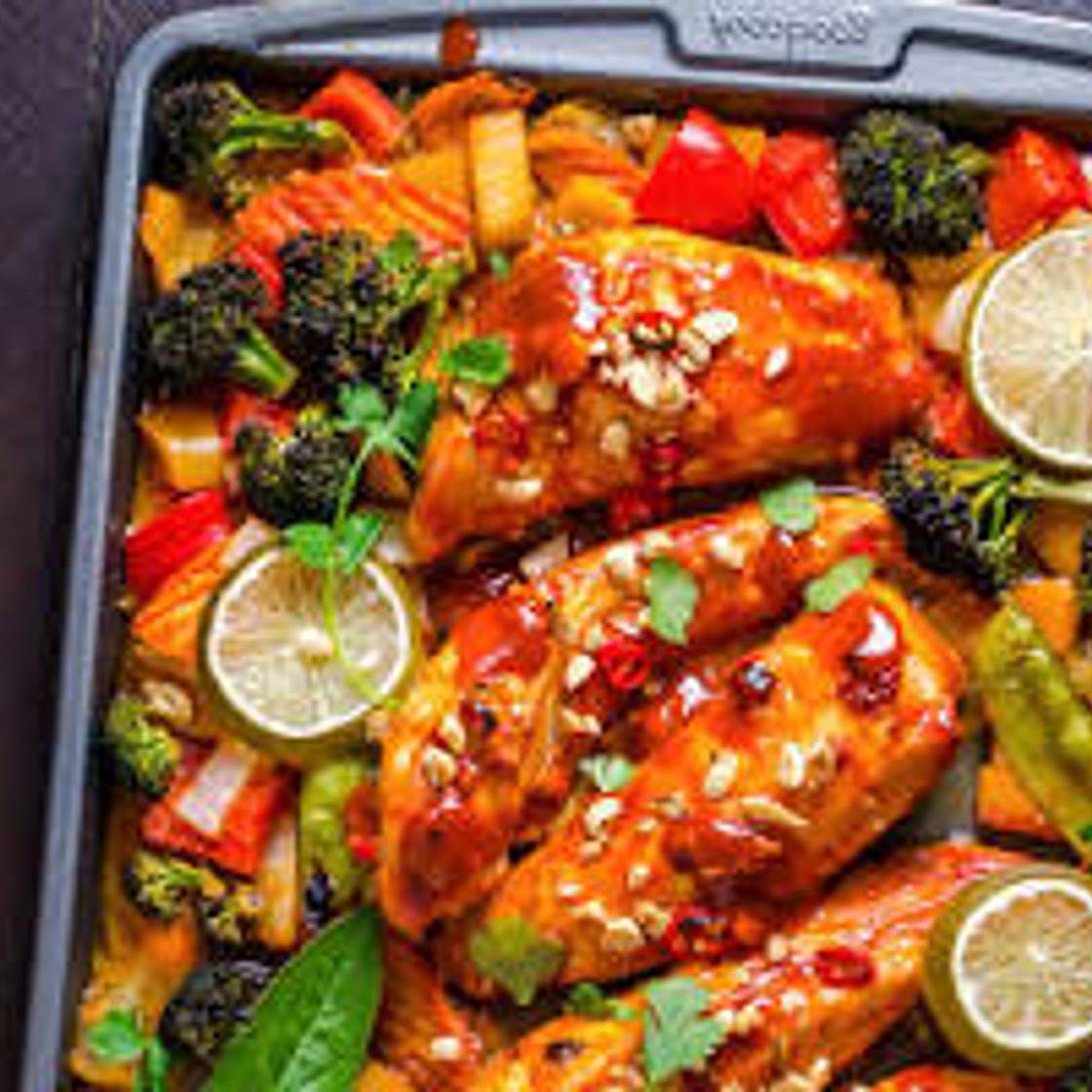 Sheet Pan Thai Chicken and Vegetables