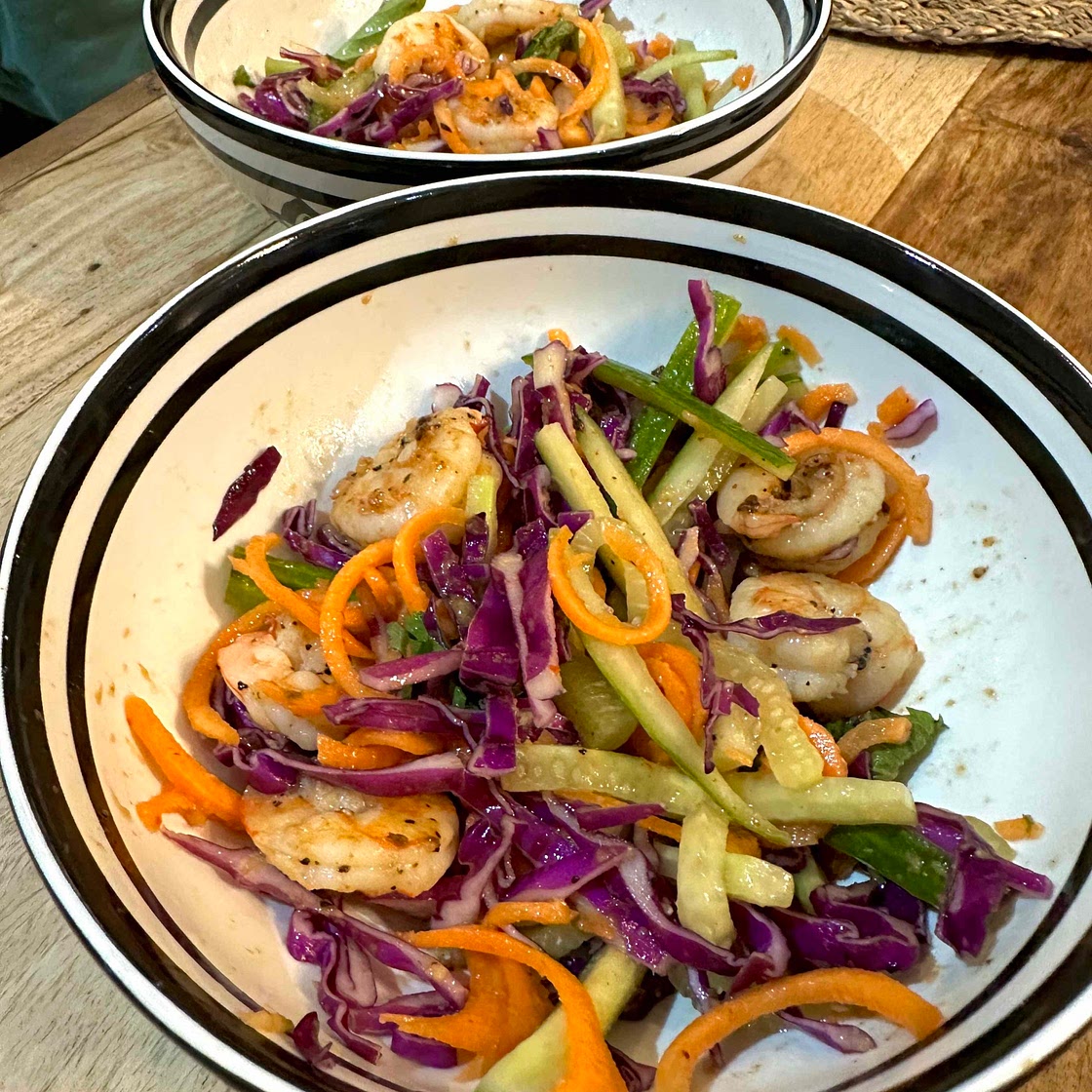 Spiralized Summer Roll Bowls with Hoisin Peanut Sauce
