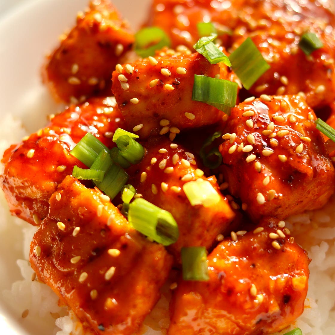 Gochujang Butter Salmon Bites