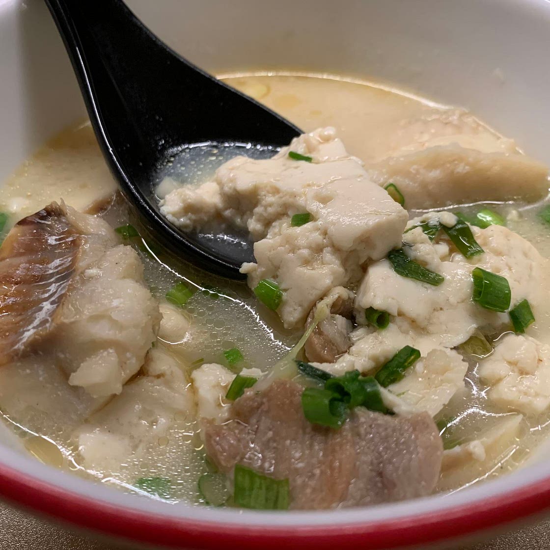 Cod and tofu soup