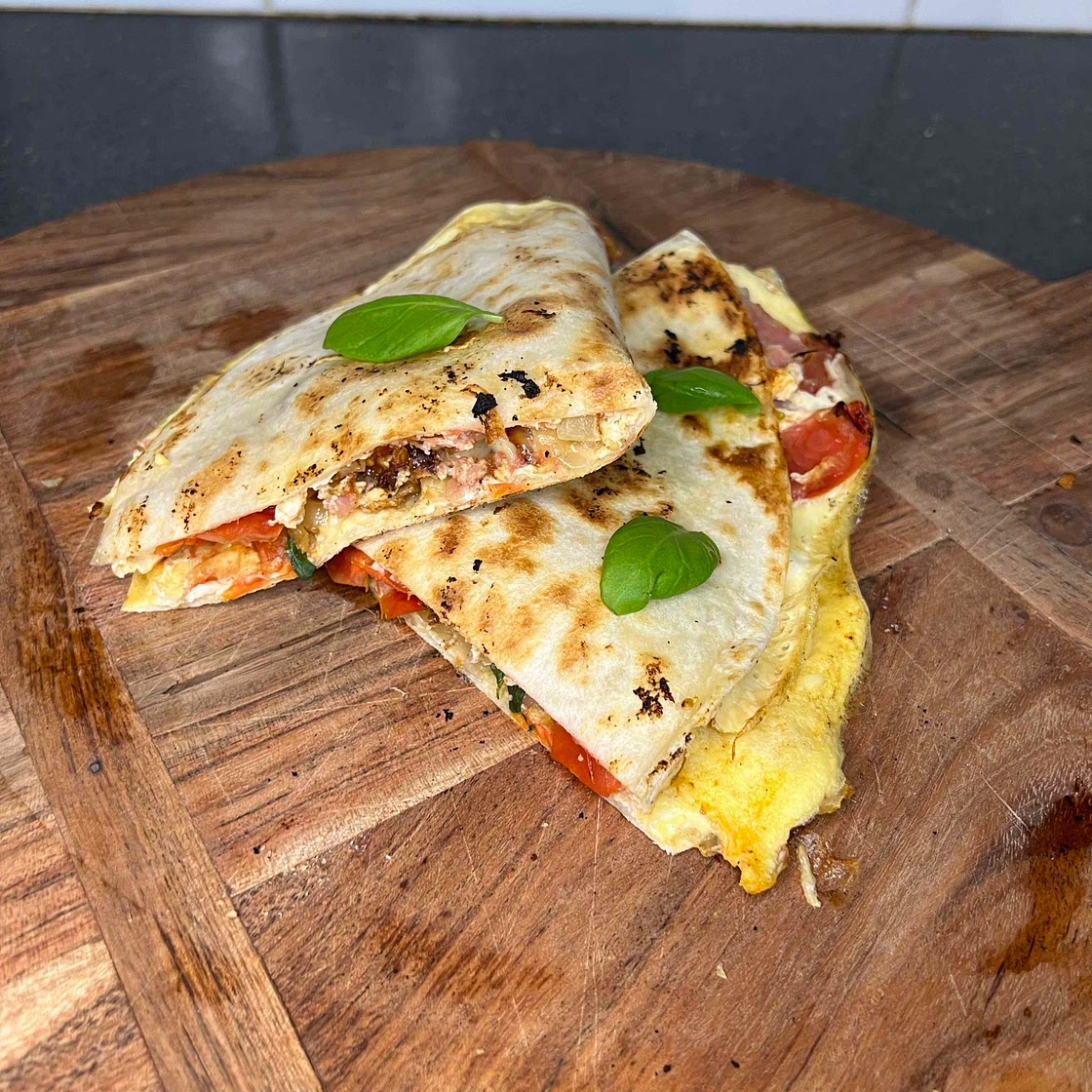 Bacon, Egg & Tomato Toasted Wrap