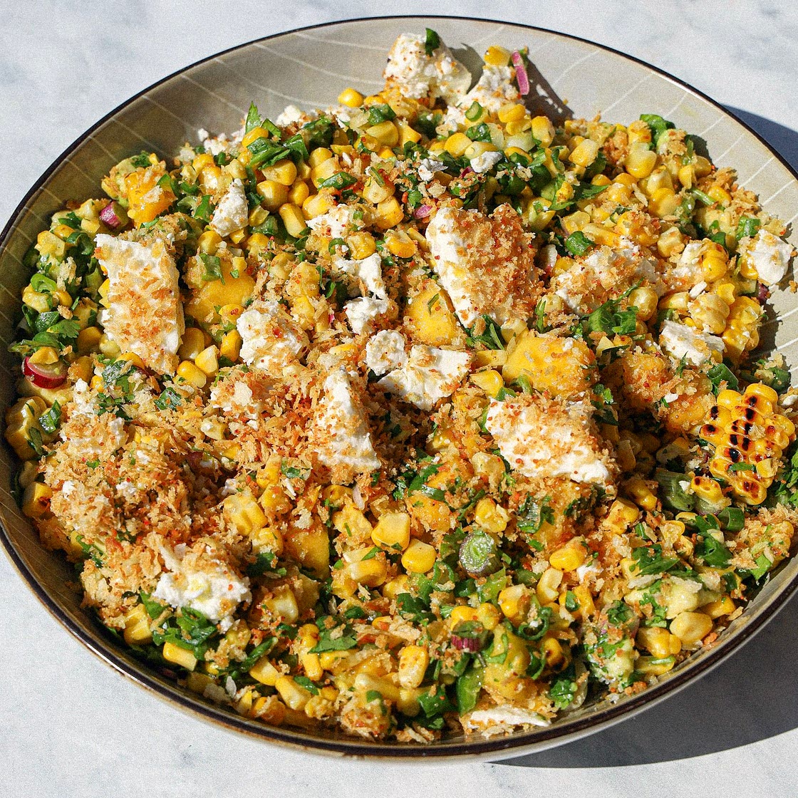 Grilled corn salsa with mango and feta — Jenny's Table